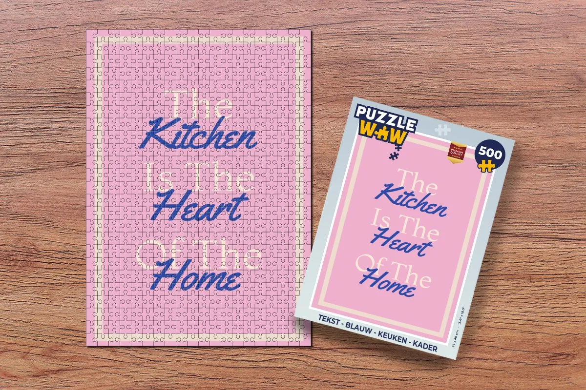 PuzzleWow 500 Puzzelstukken Keuken Quote - Blauw