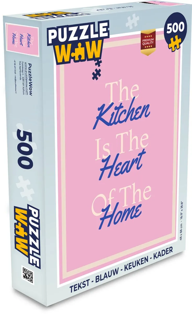 PuzzleWow 500 Puzzelstukken Keuken Quote - Blauw