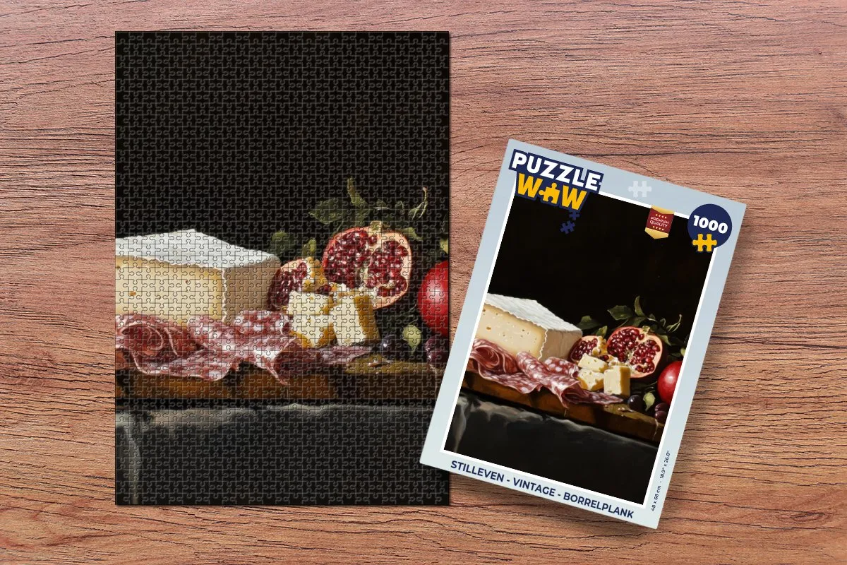 PuzzleWow Stilleven Borrelplank Legpuzzel 1000 Stuks