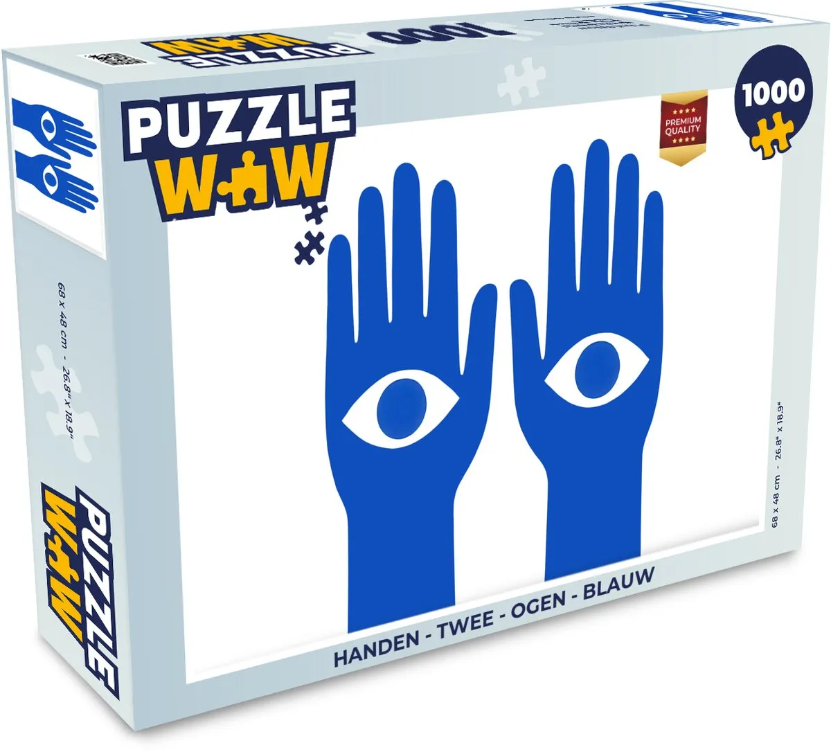 PuzzleWow Legpuzzel 1000 Stukjes - Handen/Ogen Blauw