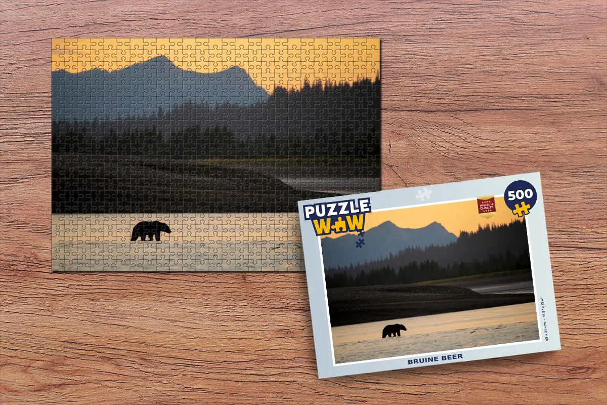 PuzzleWow Bos Beer Lucht Legpuzzel 500 Stuks - Multicolor