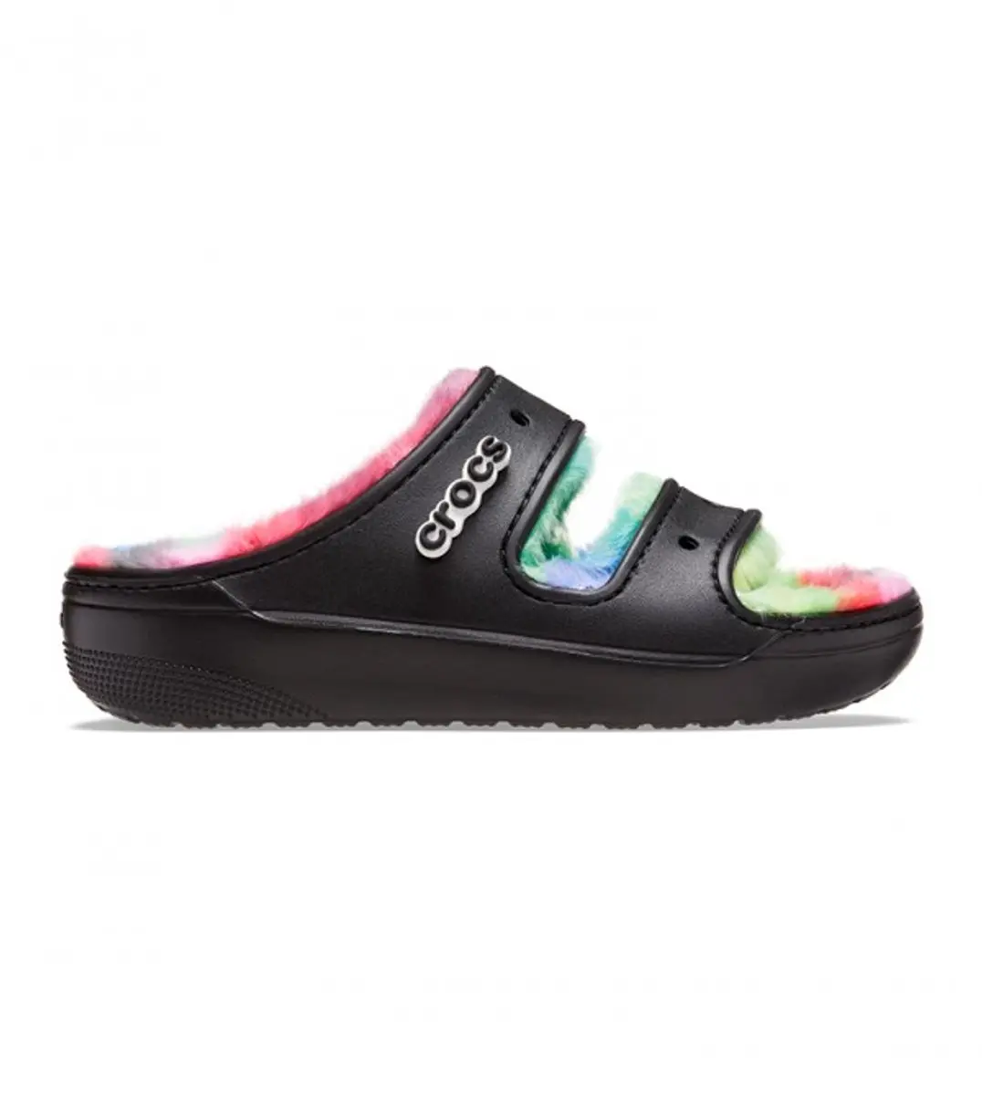 Crocs Classic Cozzzy Spray Dye Sandal Zwart/Multi Maat 37/38 US M5/W7