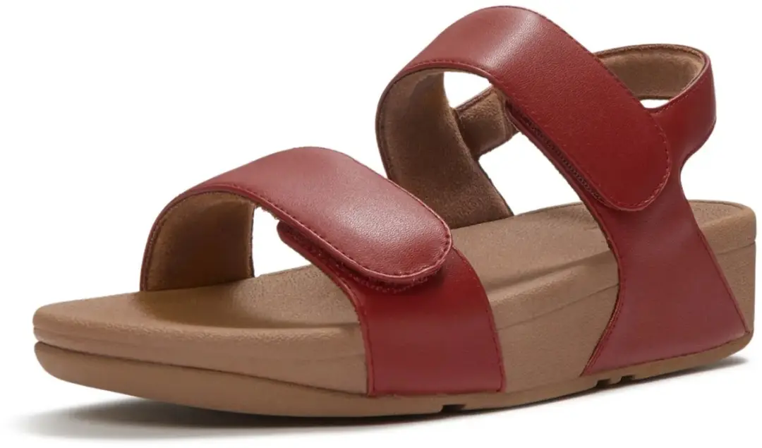 FitFlop Lulu Adjustable Leather Back-Strap Sandals Dames Sandalen - Burnt Berry - afbeelding 5 van 6