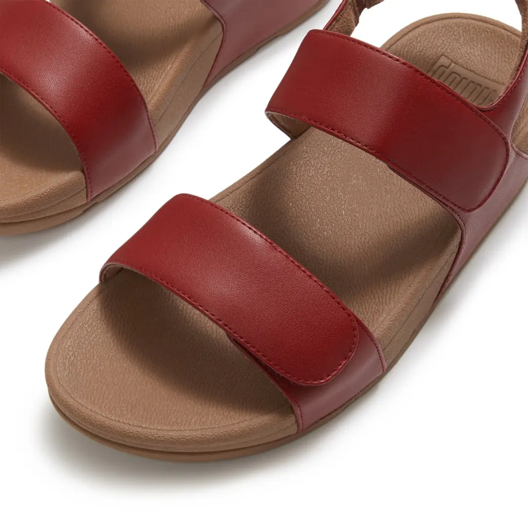 FitFlop Lulu Adjustable Leather Back-Strap Sandals Dames Sandalen - Burnt Berry - afbeelding 2 van 6