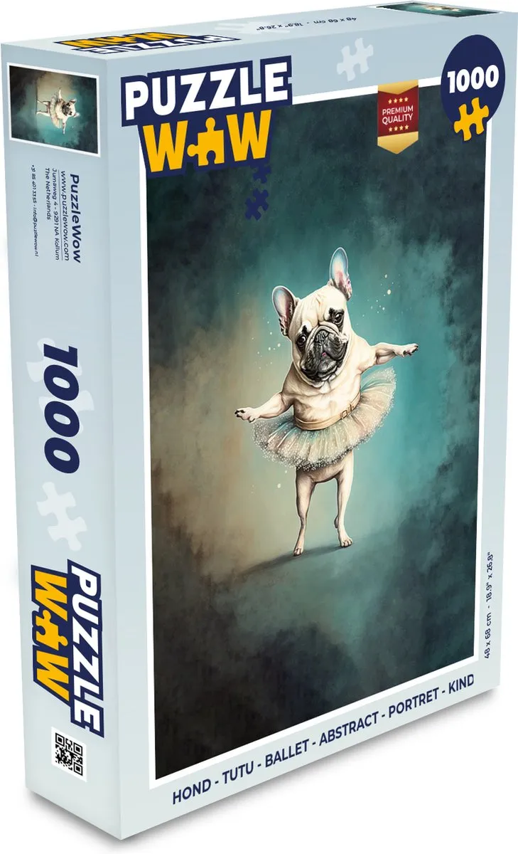 PuzzleWow Legpuzzel 1000 Stuks - Tutu Ballet Abstract Portret - Multicolor