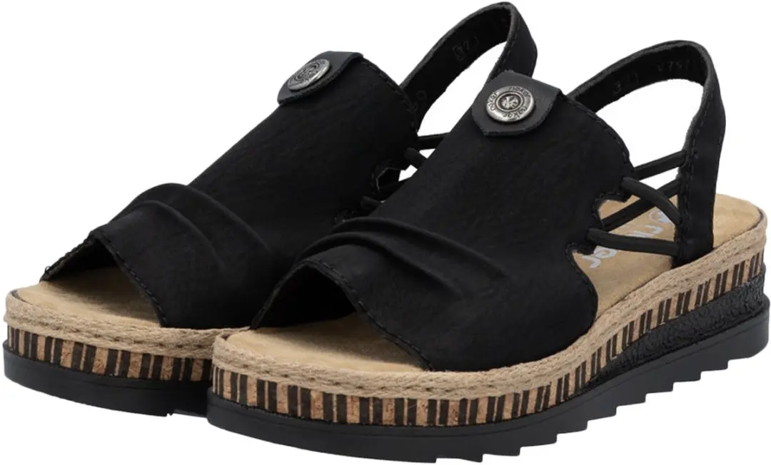 Rieker V7972 Damen Sandalette - Zwart - afbeelding 5 van 6