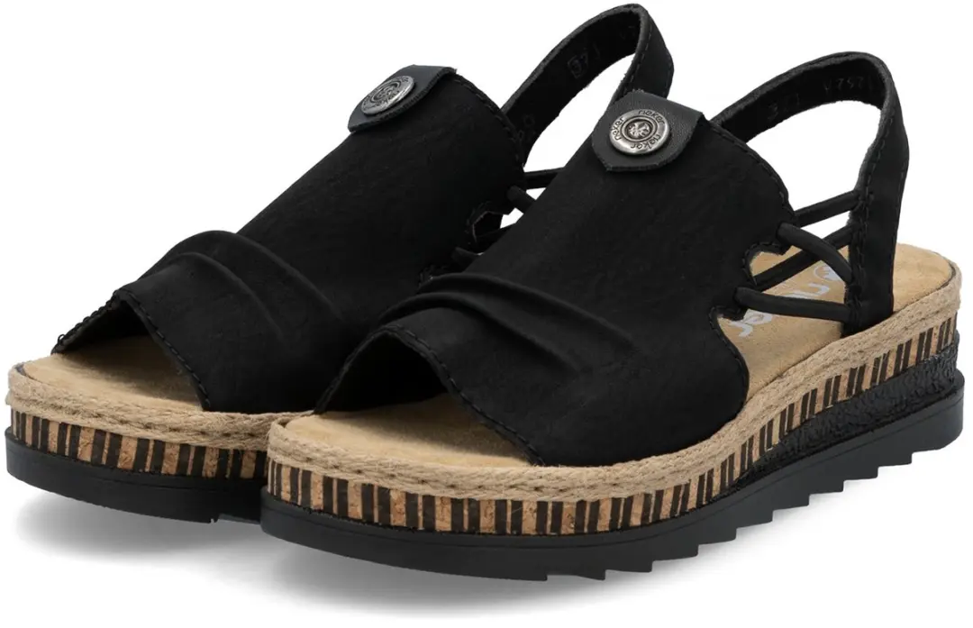Rieker V7972 Damen Sandalette - Zwart - afbeelding 2 van 6