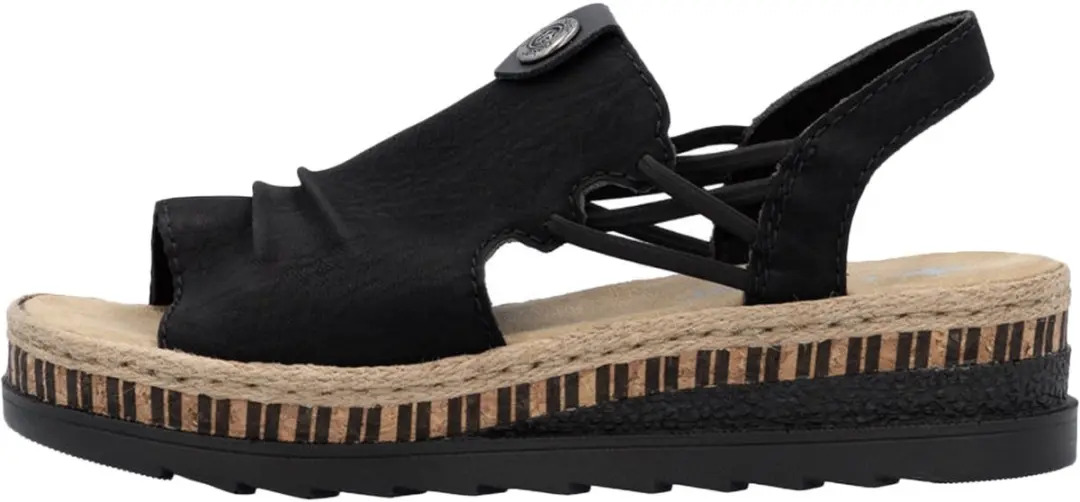 Rieker V7972 Damen Sandalette - Zwart - afbeelding 4 van 6