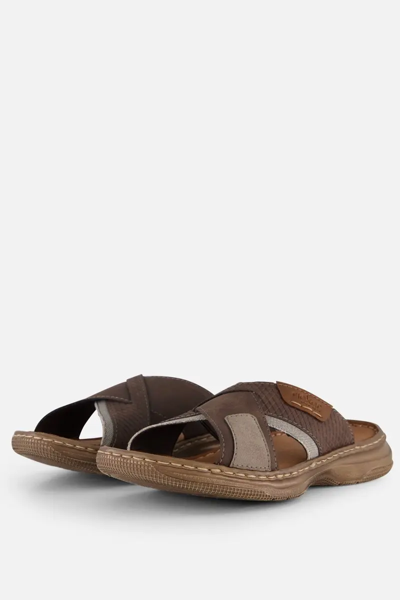 Rieker Erwan Slippers grijs Imitatieleer