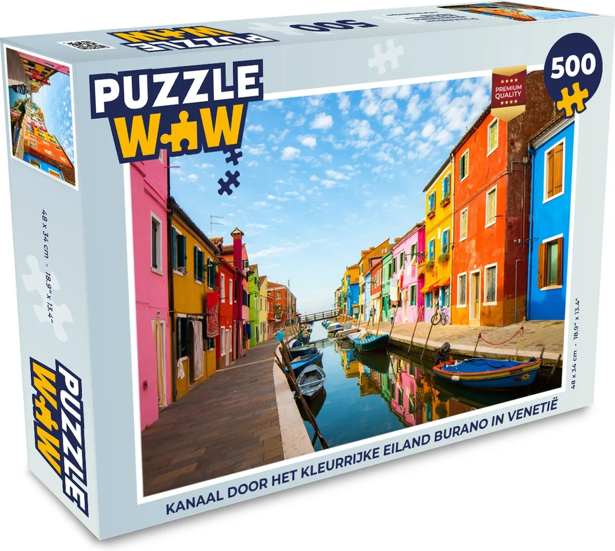 PuzzleWow Kanaal door Burano Legpuzzel 500 Stuks - Multicolor