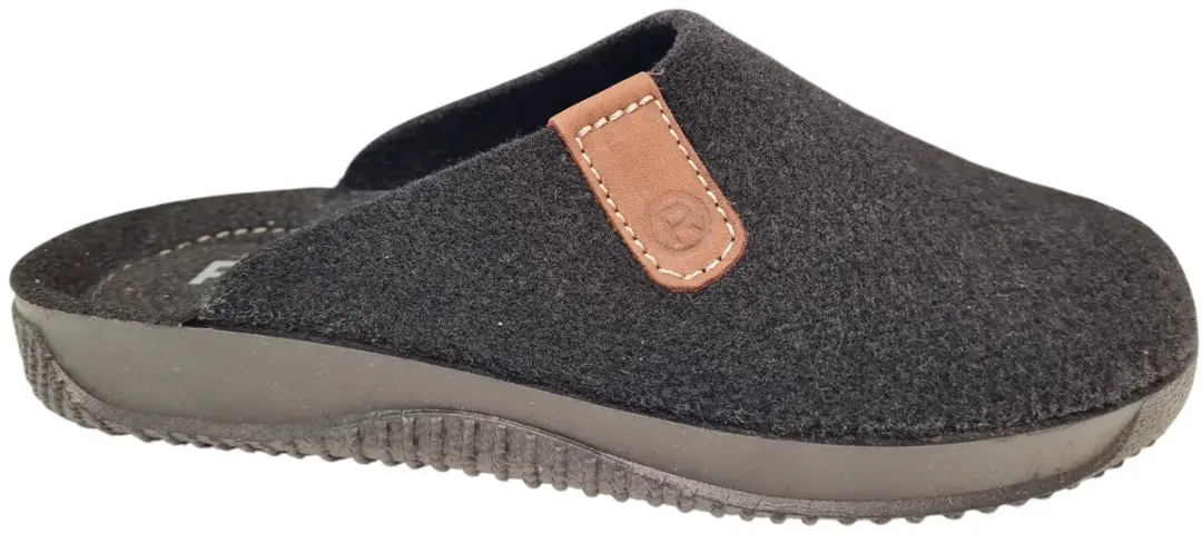 Rohde 2782 90 Pantoffels Zwart Vilt Heren Open Sloffen