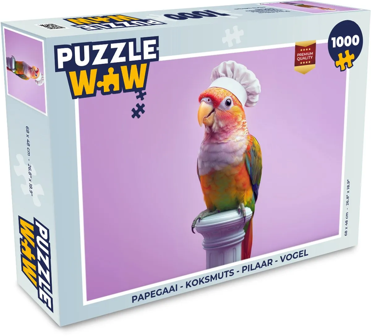 PuzzleWow Papegaai Koksmuts Legpuzzel 1000 Stuks - Paars