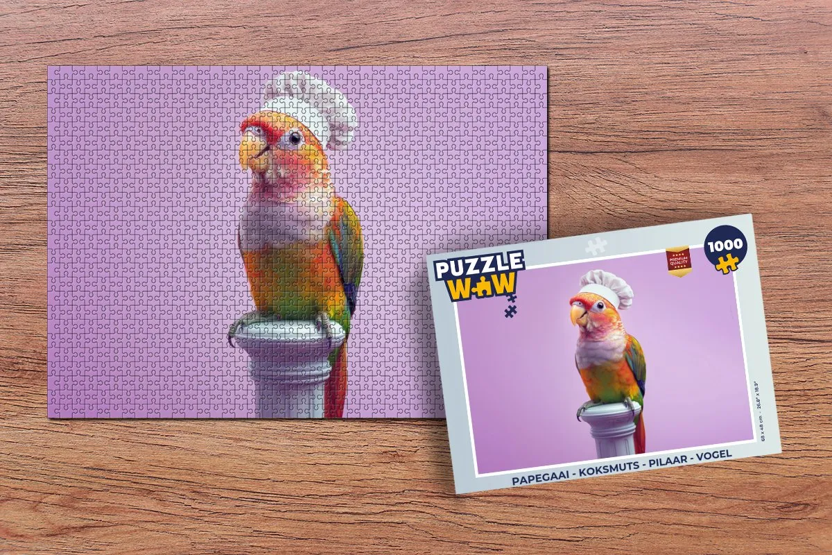 PuzzleWow Papegaai Koksmuts Legpuzzel 1000 Stuks - Paars