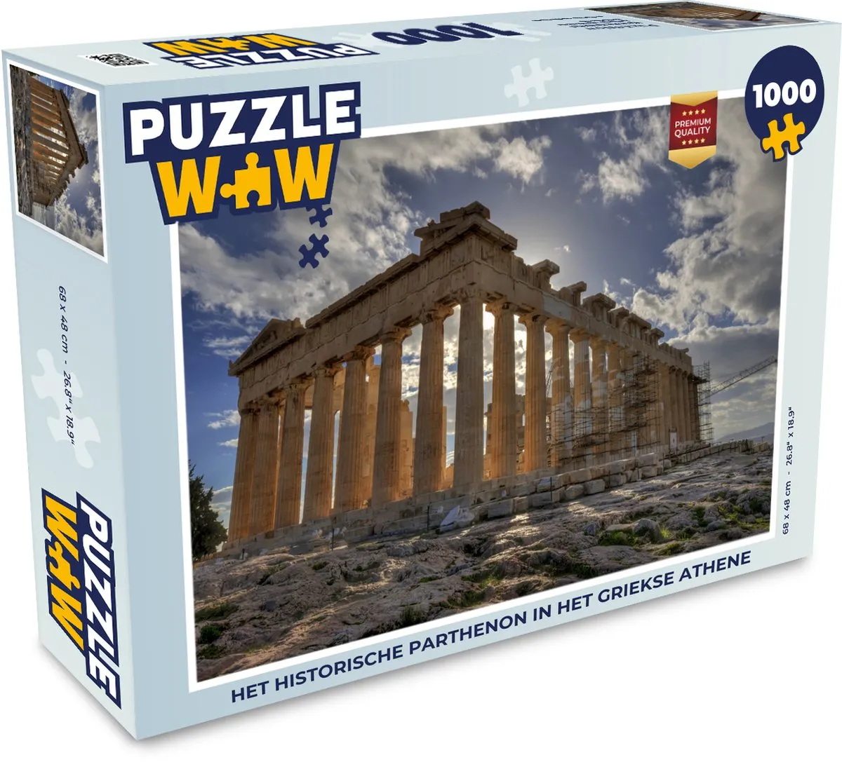 PuzzleWow Het historische Parthenon Legpuzzel 1000 Stuks - Multicolor