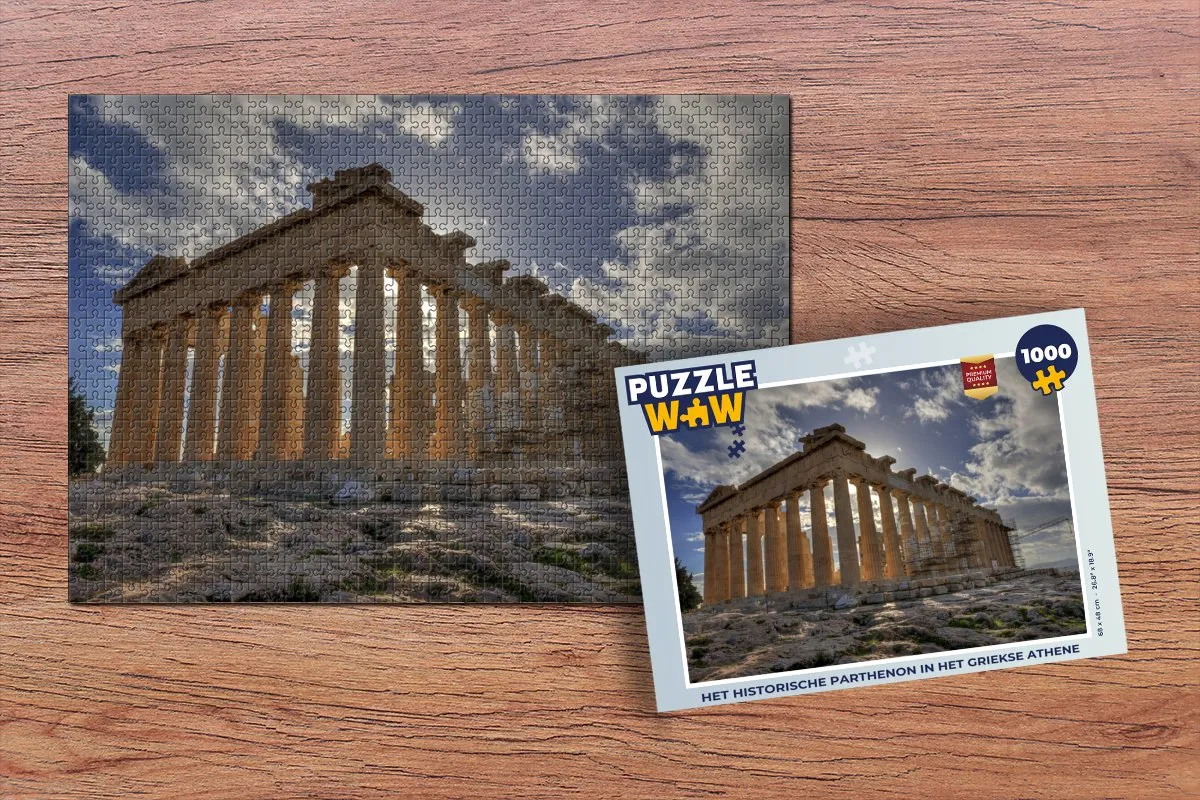 PuzzleWow Het historische Parthenon Legpuzzel 1000 Stuks - Multicolor