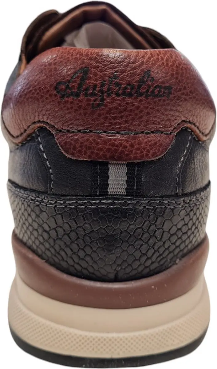 Australian Bakersville Leren Sneakers Heren - Zwart - afbeelding 2 van 6