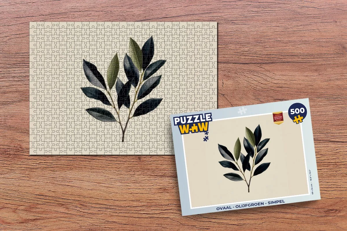 PuzzleWow Ovaal Legpuzzel 500 Stuks - Tak & Blad