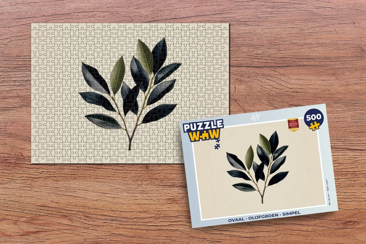 PuzzleWow Ovaal Legpuzzel 500 Stuks - Tak & Blad