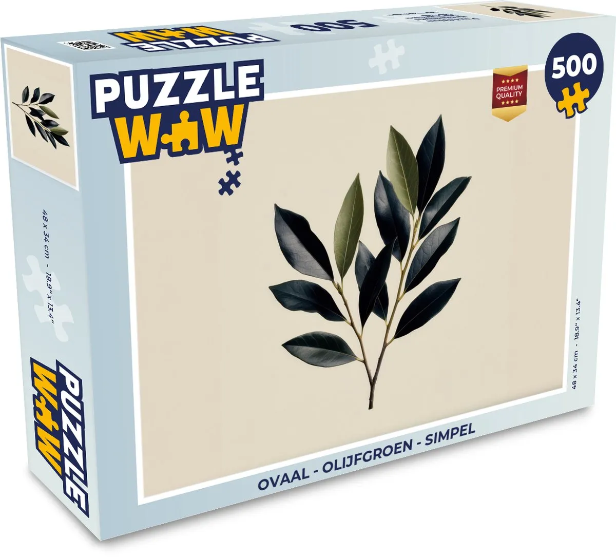PuzzleWow Ovaal Legpuzzel 500 Stuks - Tak & Blad