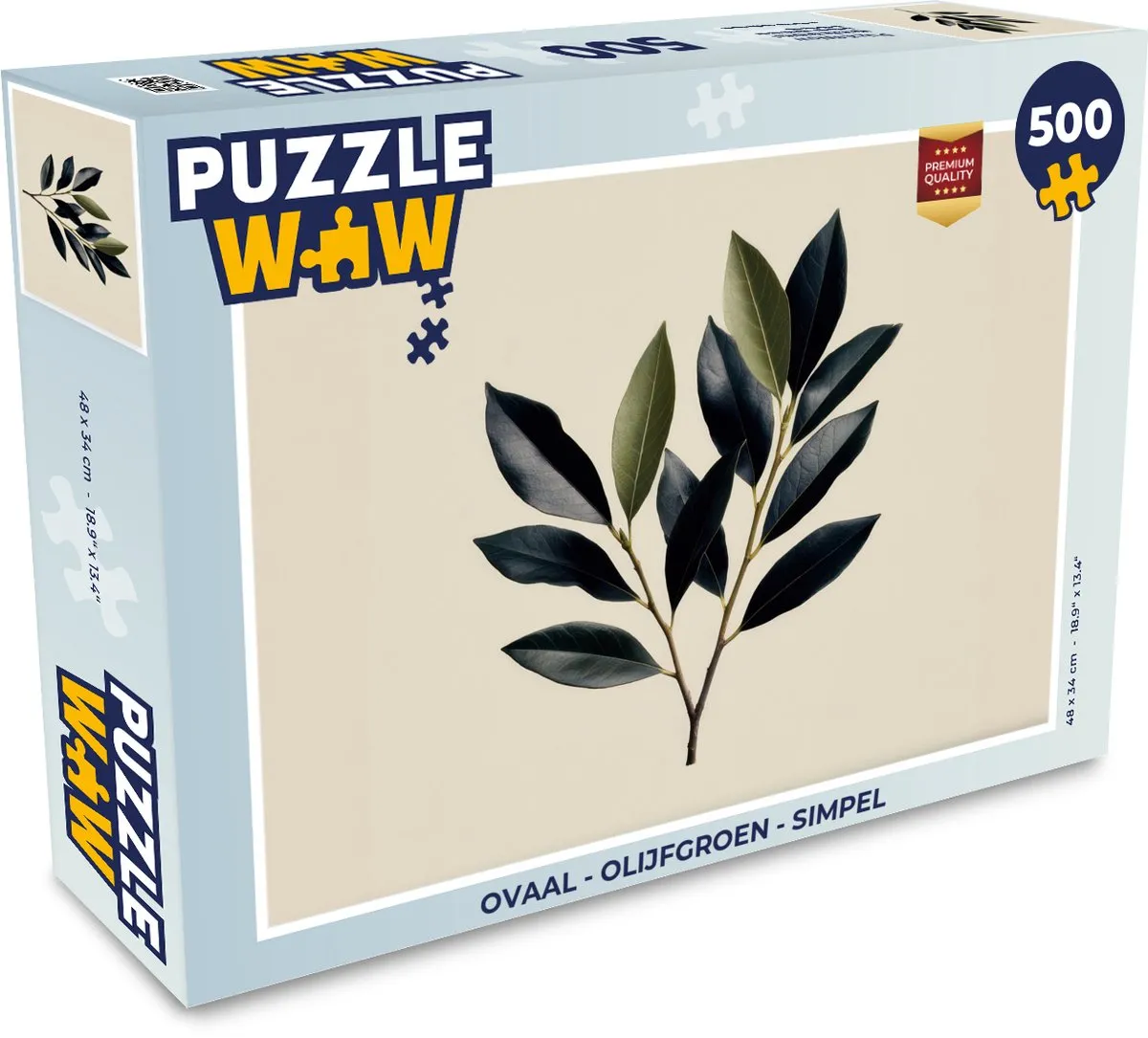 PuzzleWow Ovaal Legpuzzel 500 Stuks - Tak & Blad
