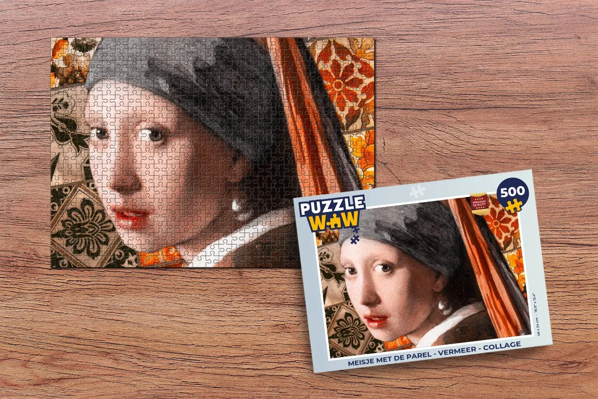 PuzzleWow Vermeer Meisje met de parel Legpuzzel 500 Stuks - Multicolor