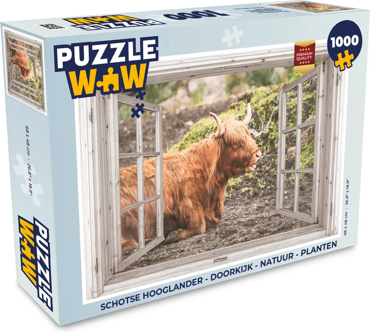 PuzzleWow Schotse Hooglander Legpuzzel 1000 Stuks - Multicolor