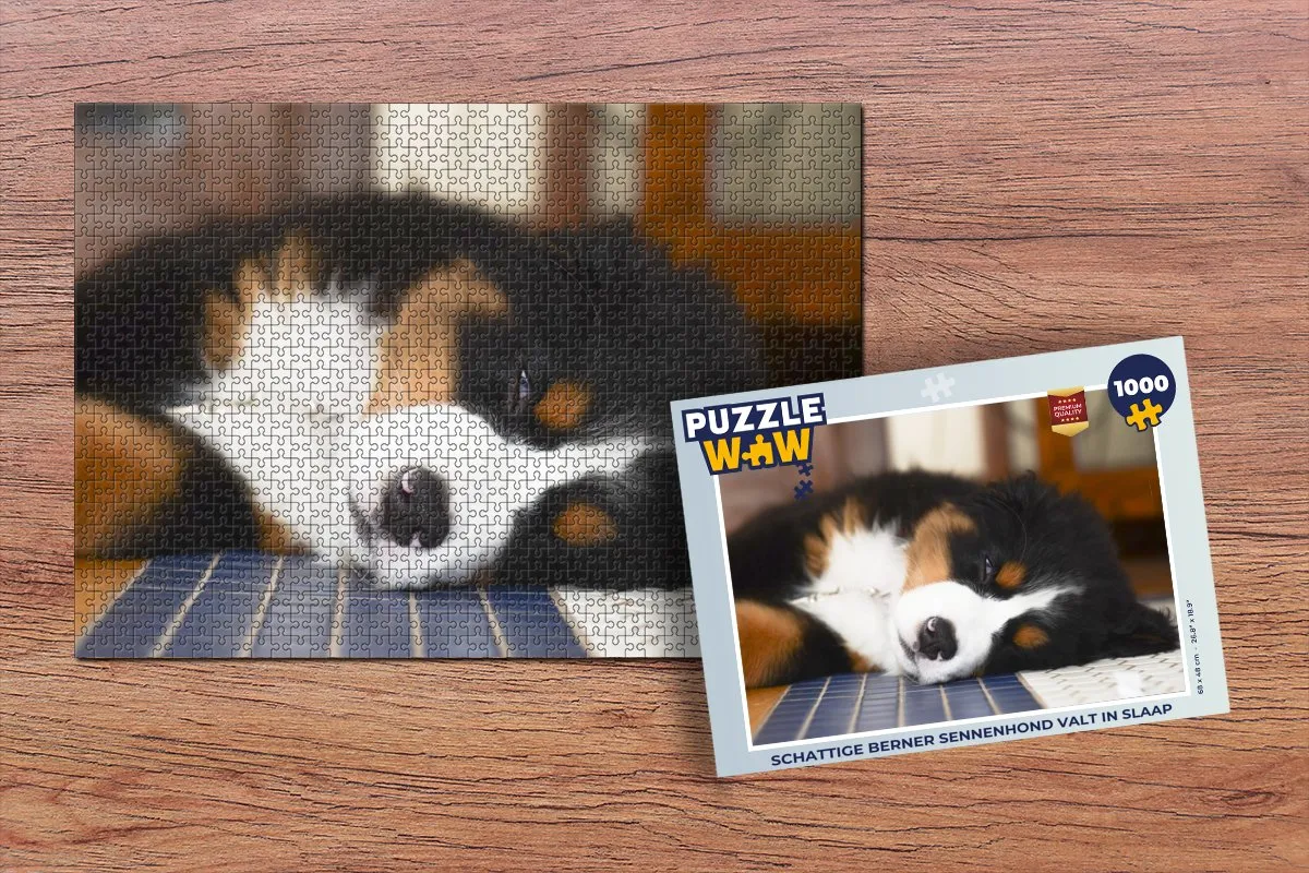 PuzzleWow Legpuzzel Schattige Berner Sennenhond 1000 Stuks - Multicolor