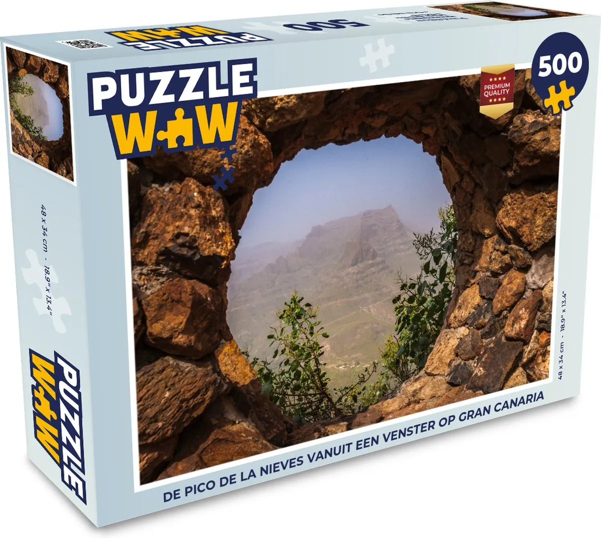 PuzzleWow De Pico de la Nieves Legpuzzel 500 Stuks - Multicolor