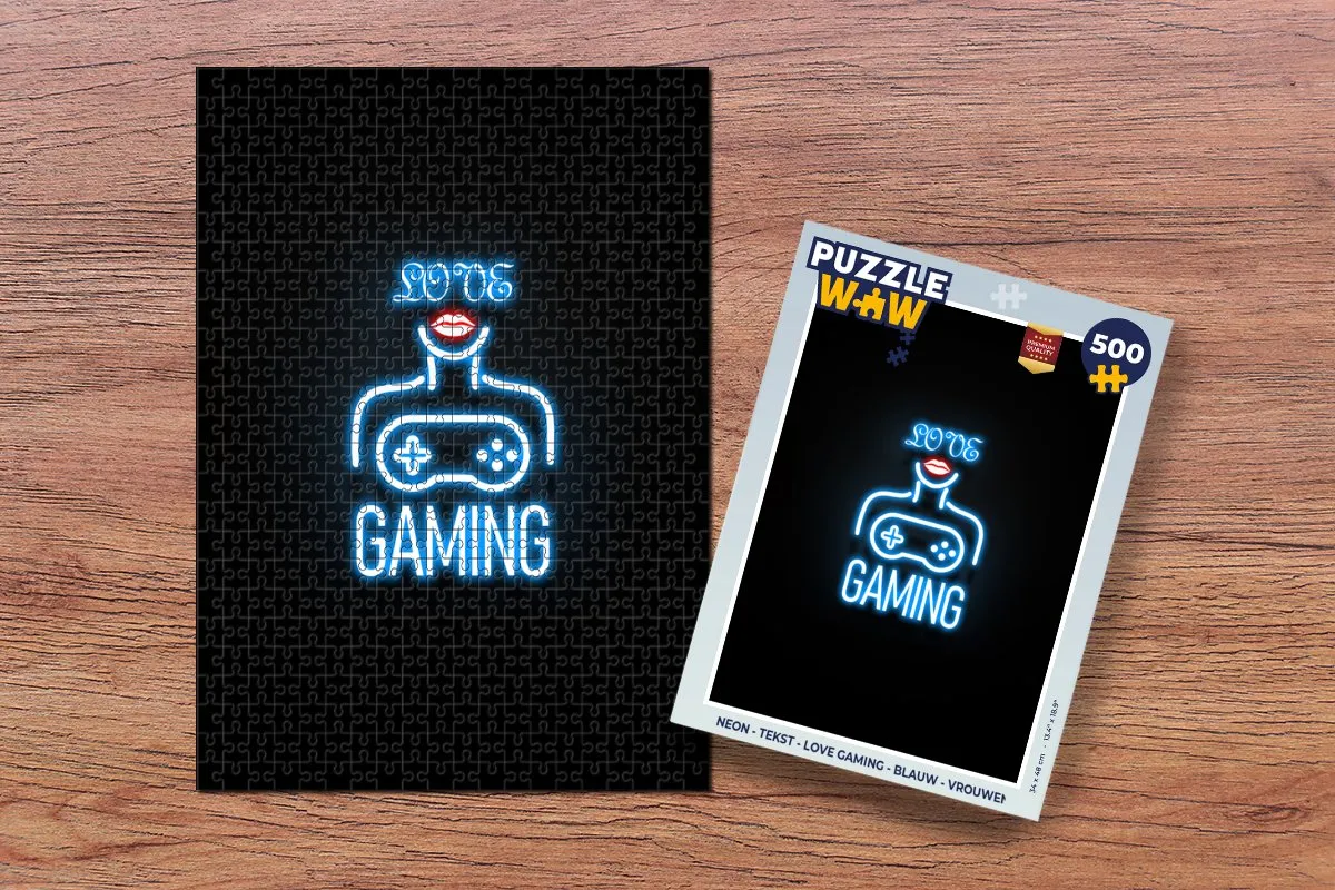 PuzzleWow Neon Love Gaming Legpuzzel 500 Stuks - Multicolor
