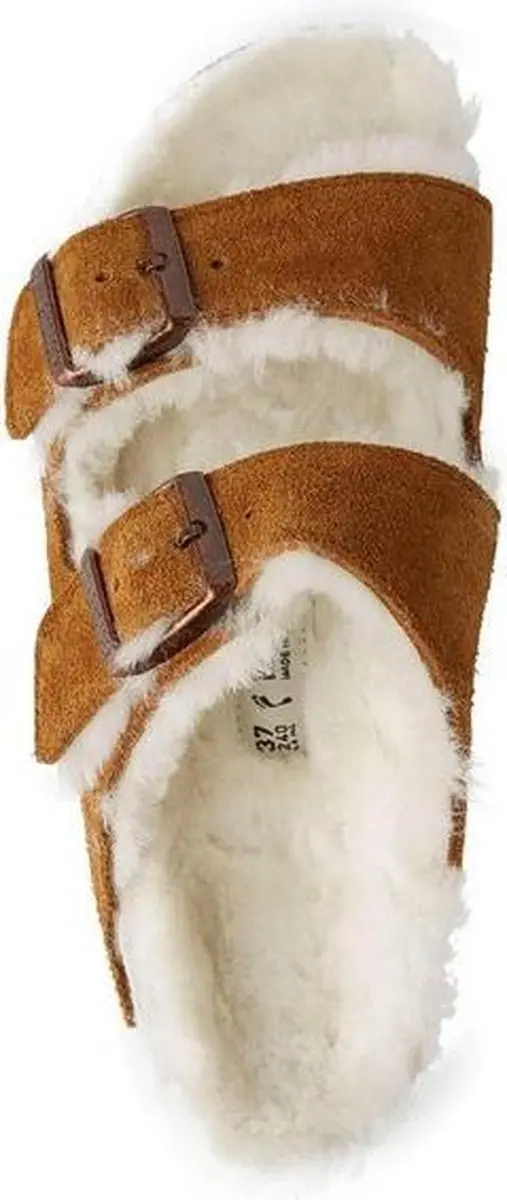 Birkenstock Arizona Fell Pantoffels - Dames 39 - Bruin - afbeelding 4 van 6