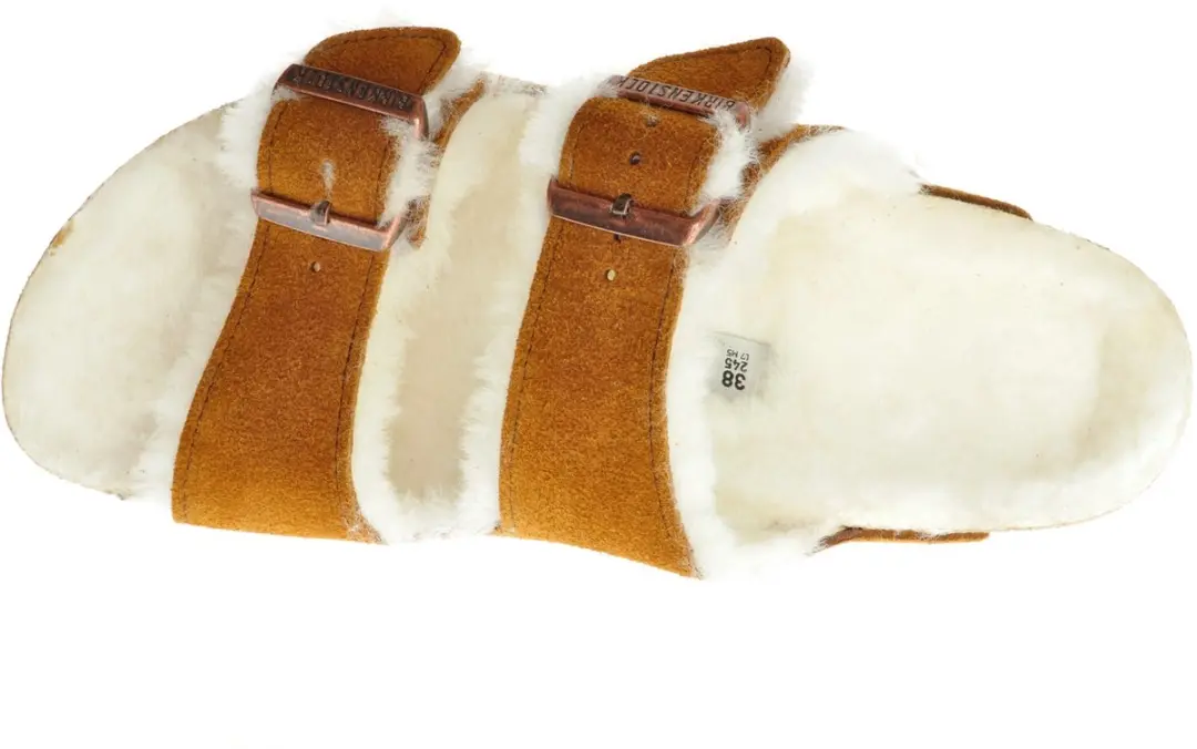 Birkenstock Arizona Fell Pantoffels - Dames 39 - Bruin - afbeelding 3 van 6