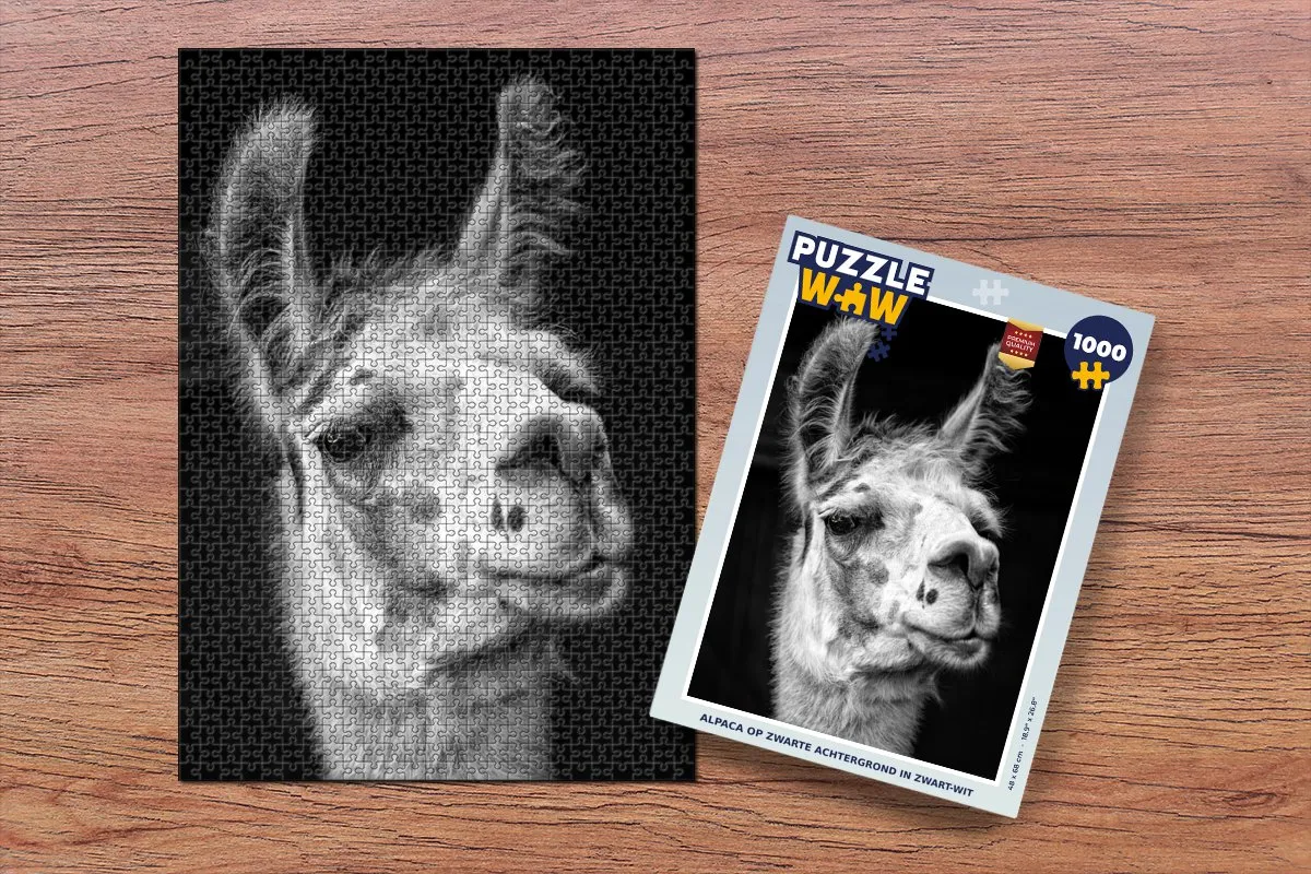 PuzzleWow Legpuzzel Alpaca 1000 Stuks - Multicolor