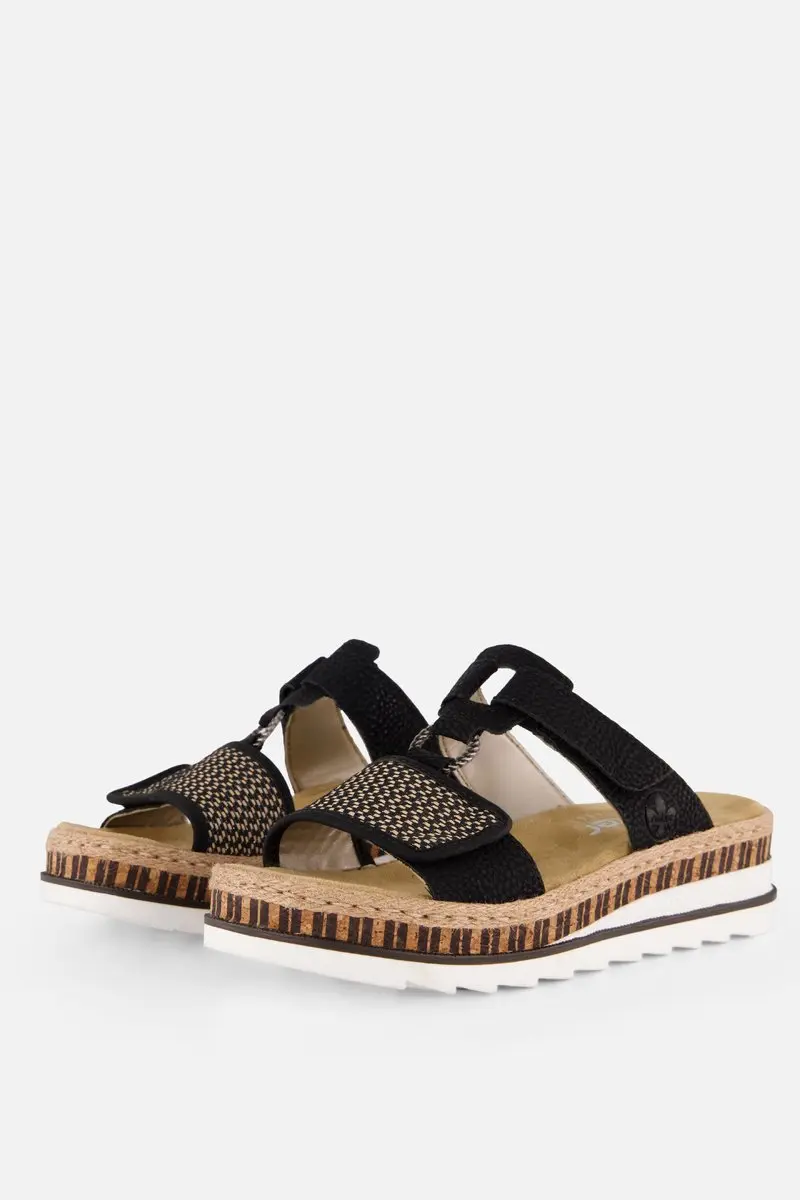 Rieker Slippers E1/2-Leest zwart Synthetisch
