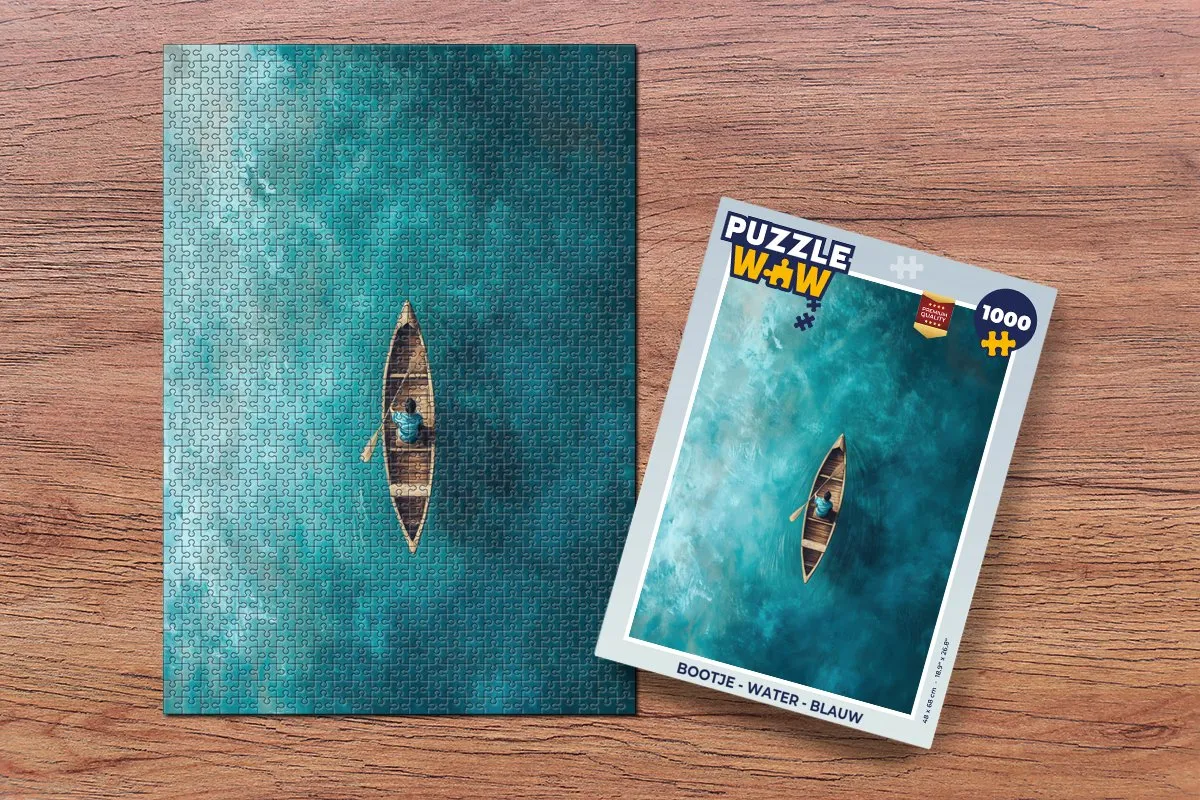 PuzzleWow Bootje Legpuzzel 1000 Stuks - Blauw