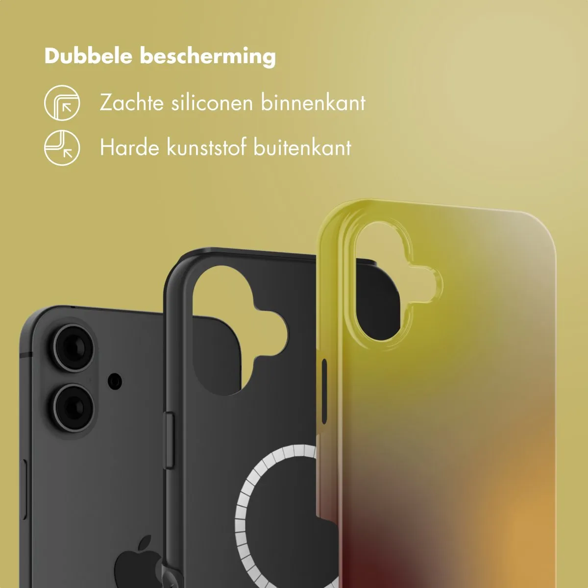 Selencia Hoesje iPhone 16 Gradient Olive Dust - MagSafe