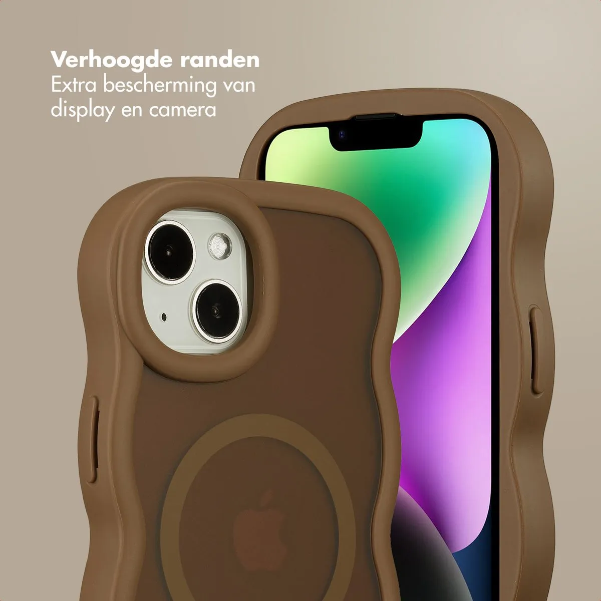 Selencia Wavy Case iPhone 14/13 - Mocha Brown