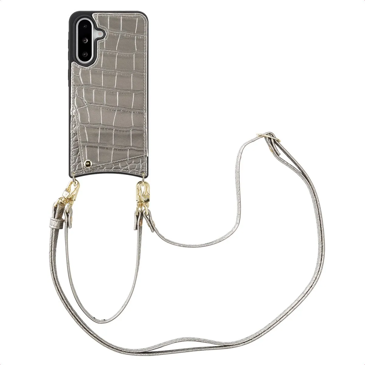Selencia Croco Backcover Hoesje Samsung Galaxy A36/A56 - Zilver