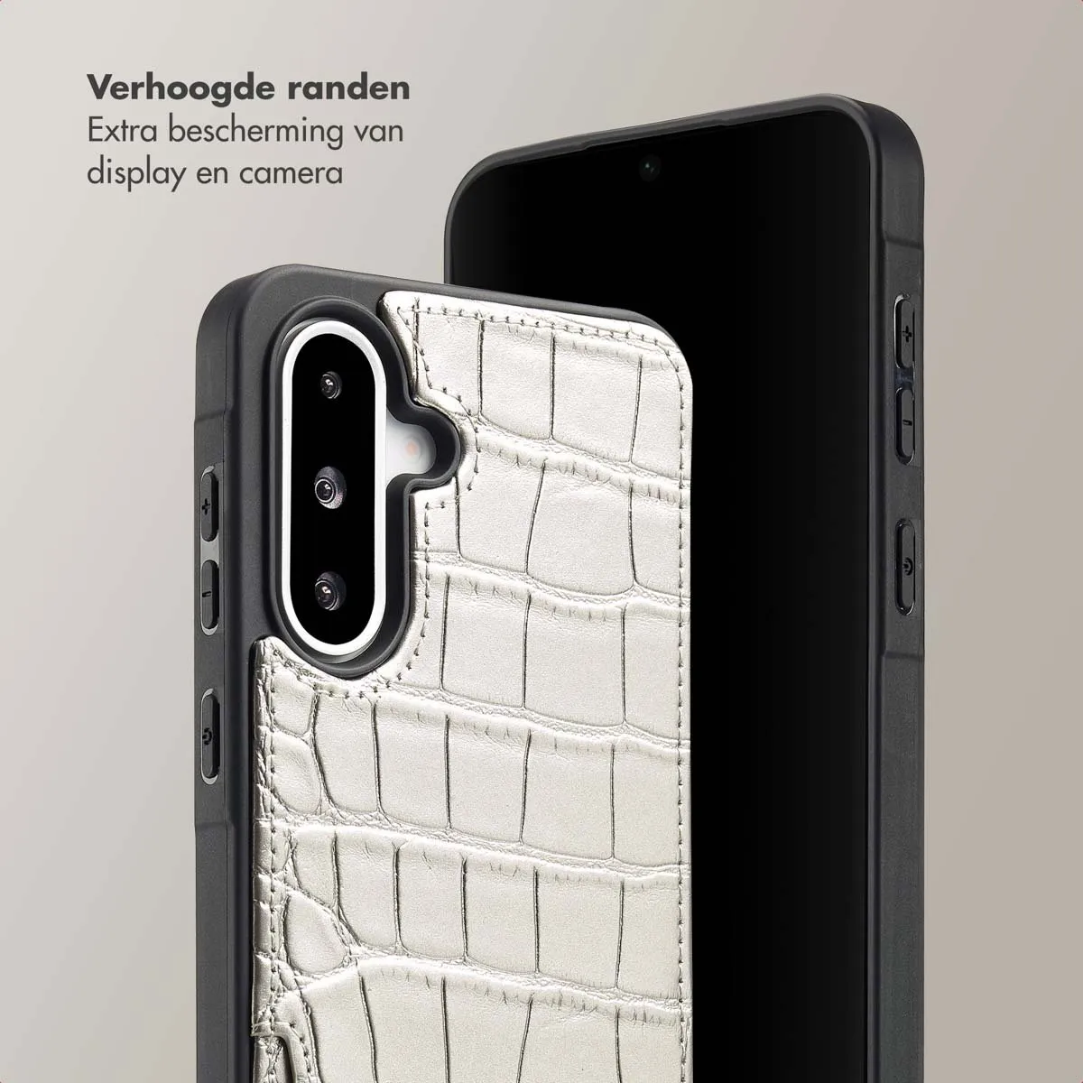 Selencia Croco Backcover Hoesje Samsung Galaxy A36/A56 - Zilver