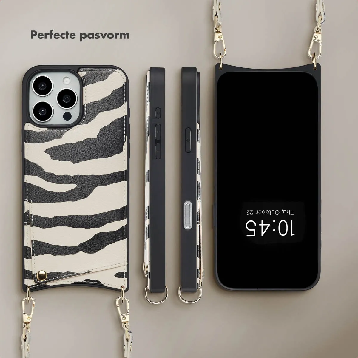 Selencia Hoesje iPhone 16 Pro Max Zazzy Zebra - 2 Pasjes - afbeelding 6 van 6