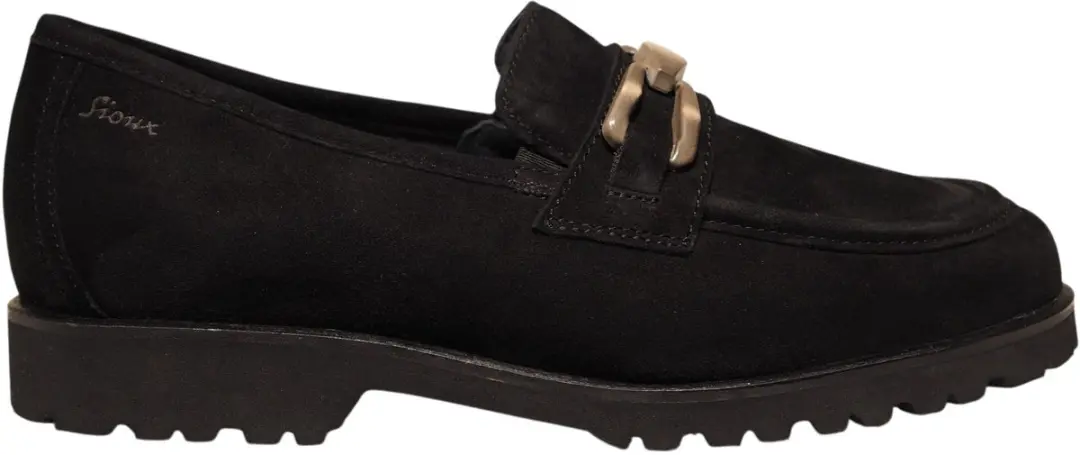 Sioux zwarte suède dames loafers
