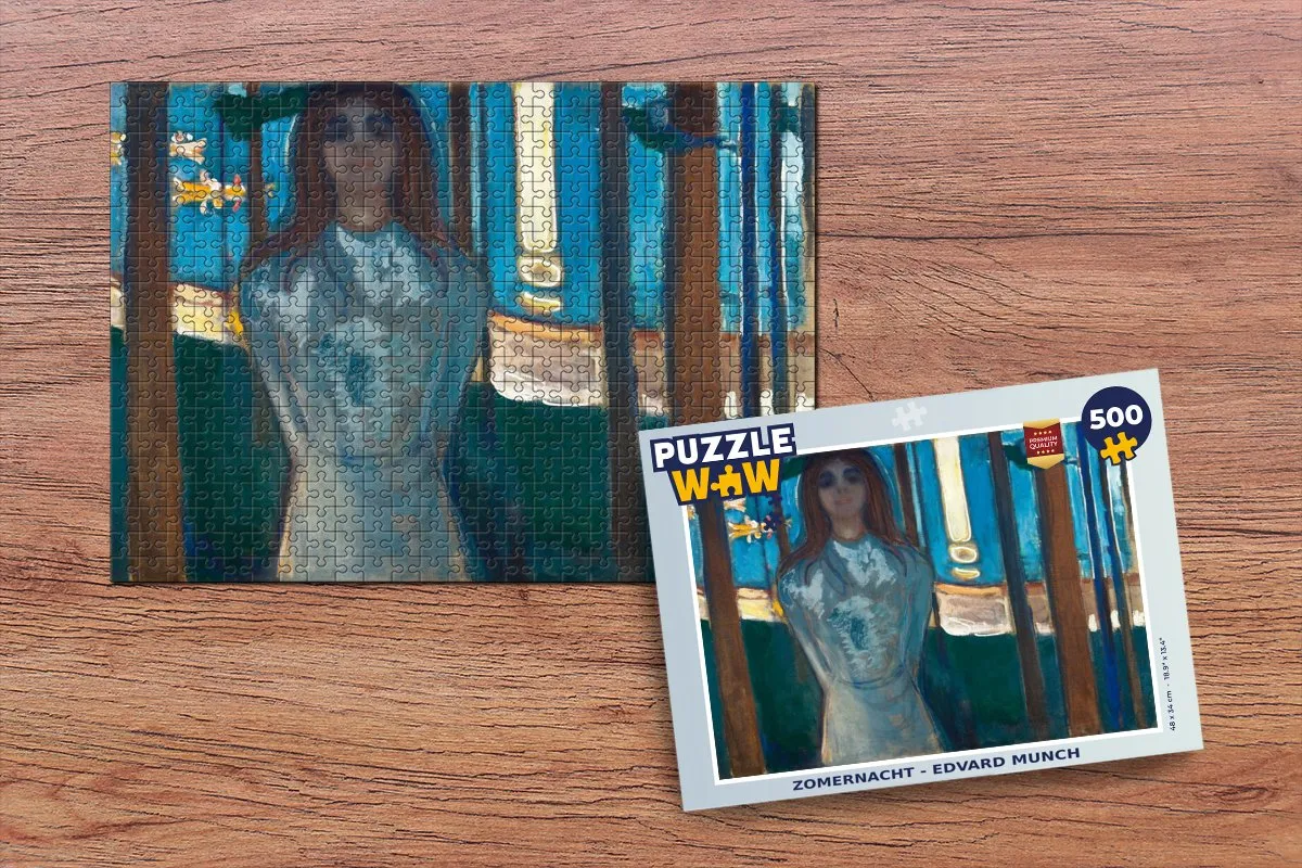PuzzleWow Zomernacht Edvard Munch Legpuzzel 500 Stuks - Multicolor