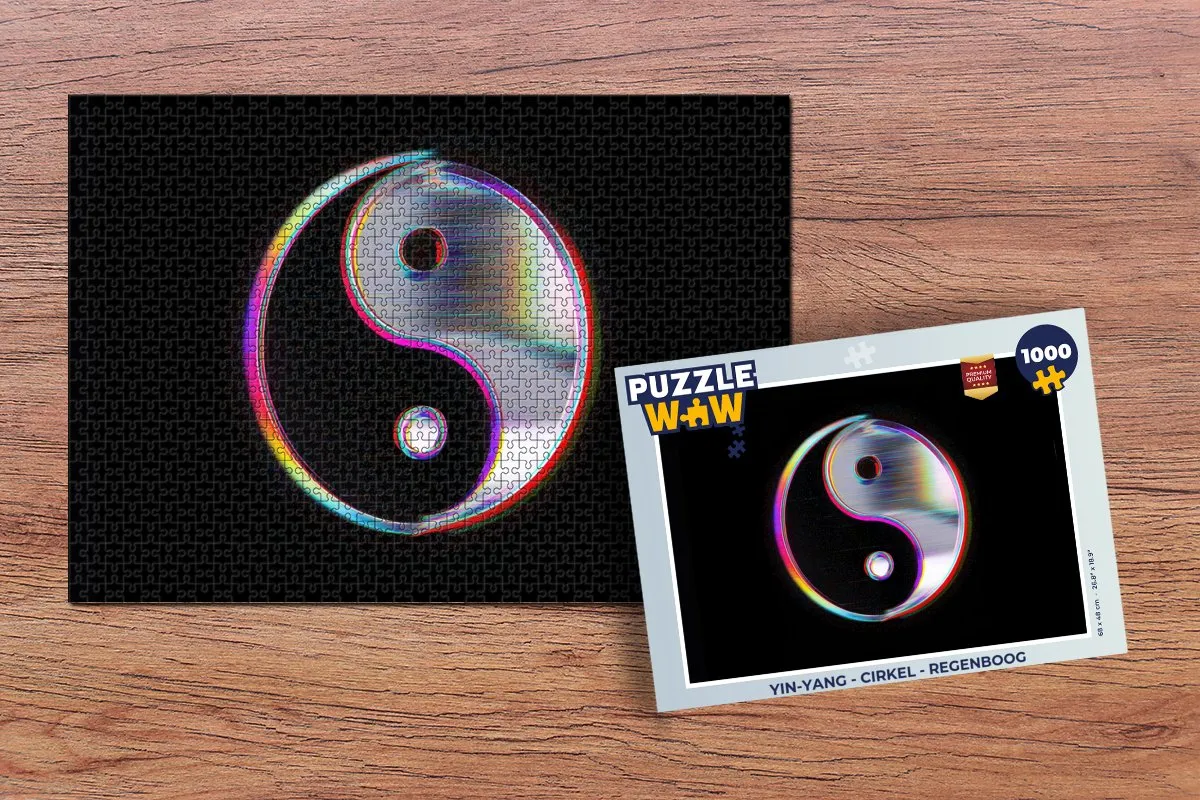 PuzzleWow Yin-Yang Regenboog Legpuzzel 1000 Stuks