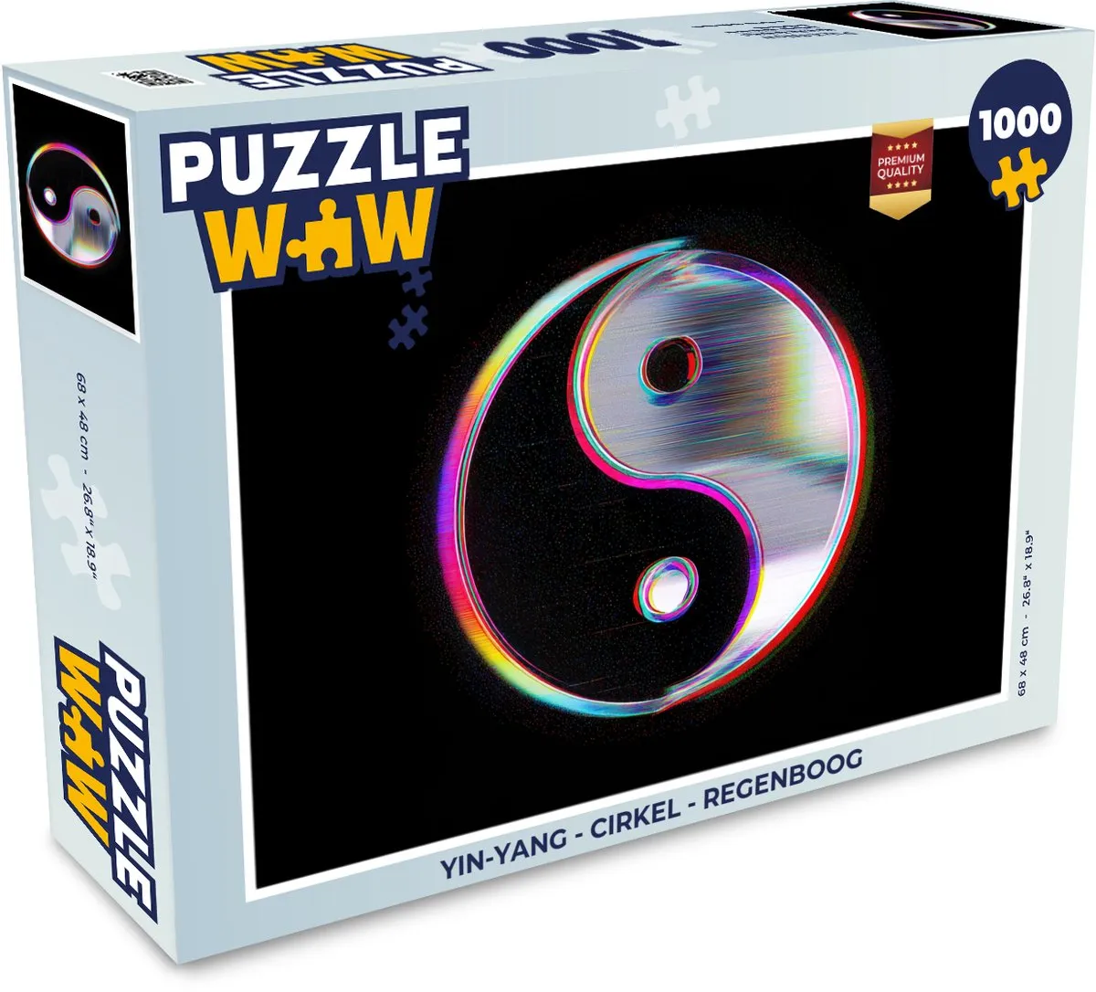 PuzzleWow Yin-Yang Regenboog Legpuzzel 1000 Stuks