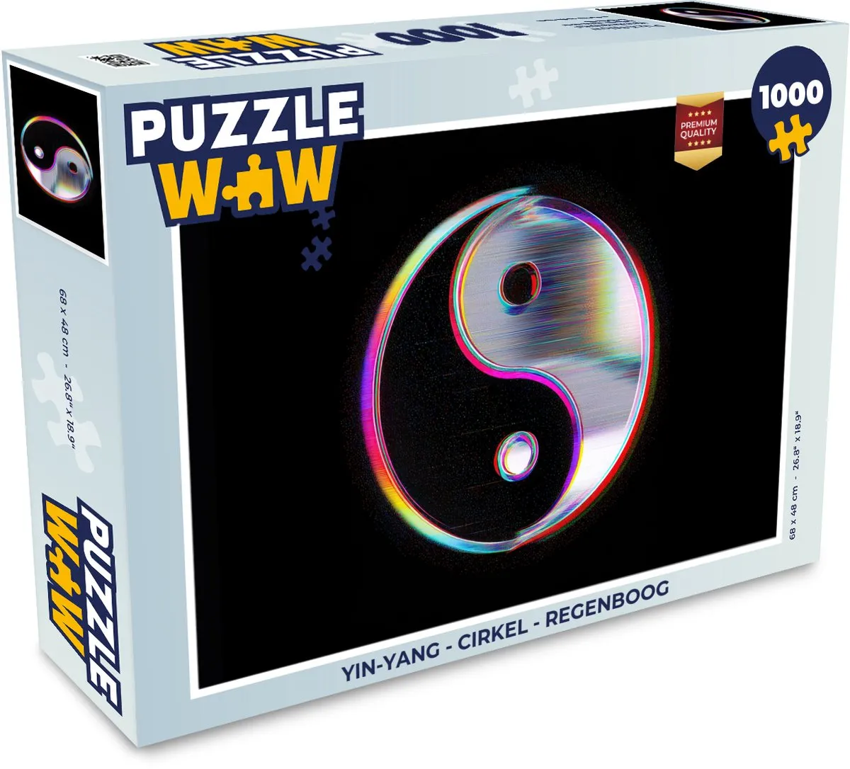 PuzzleWow Yin-Yang Regenboog Legpuzzel 1000 Stuks