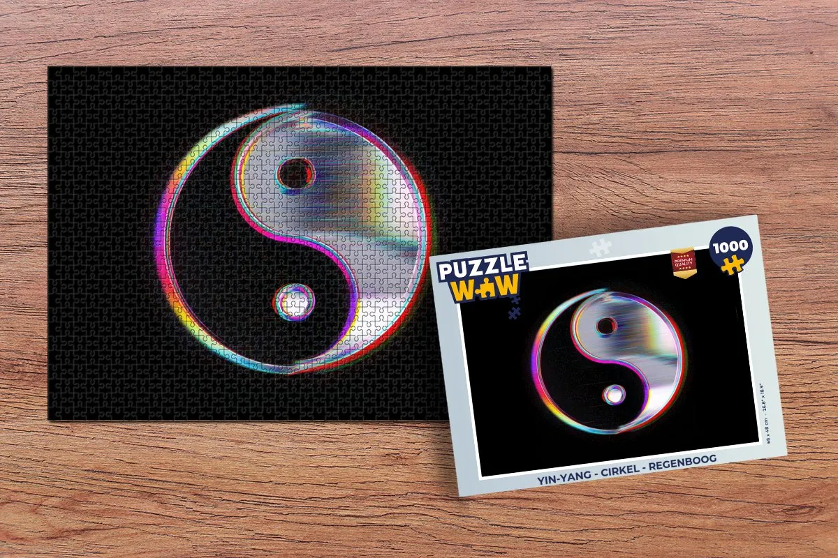 PuzzleWow Yin-Yang Regenboog Legpuzzel 1000 Stuks
