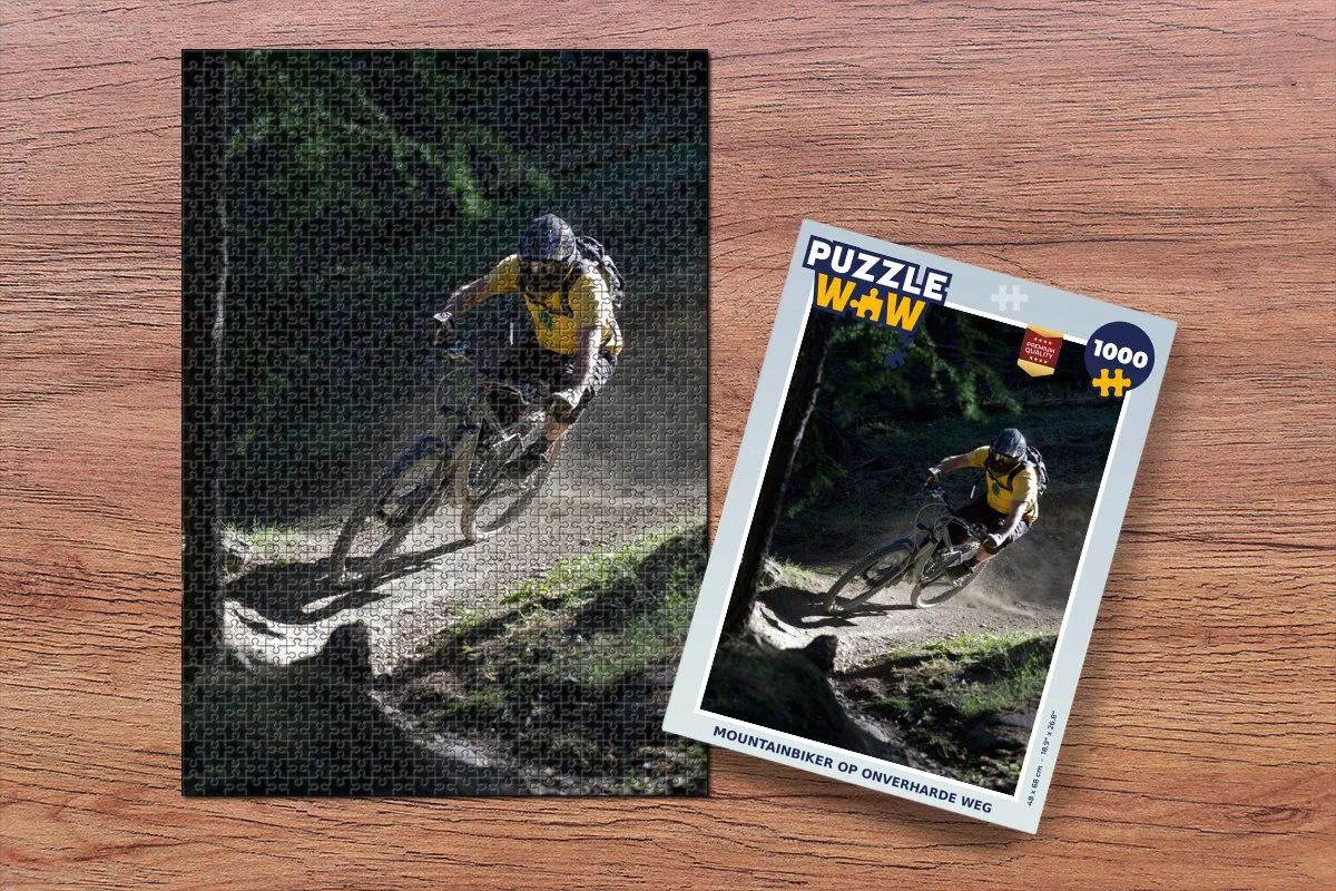PuzzleWow Mountainbiker Legpuzzel 1000 Stuks - Multicolor
