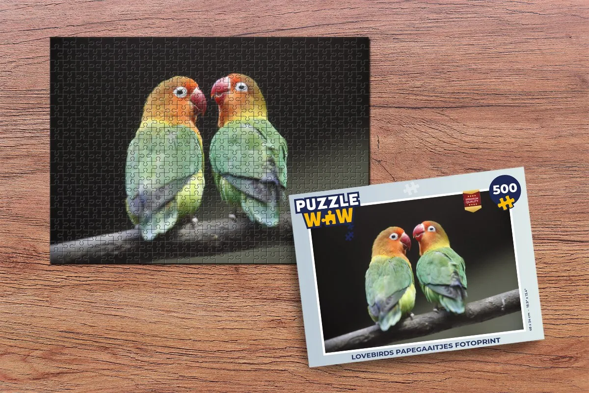 PuzzleWow Lovebirds Fotoprint Legpuzzel 500 Stuks - Multicolor