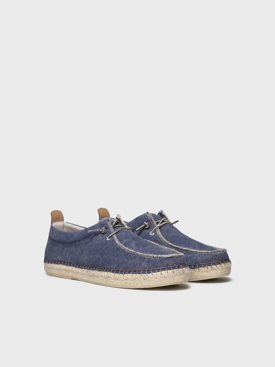 Heren espadrille van stof met veters