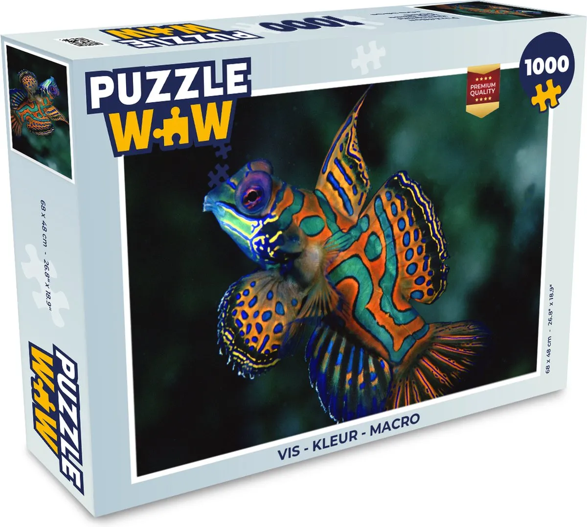PuzzleWow Vis Macro Legpuzzel 1000 Stuks - Multicolor