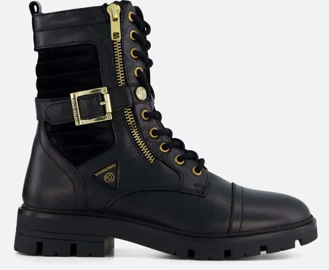 Vingino Britt Veterboots zwart Synthetisch